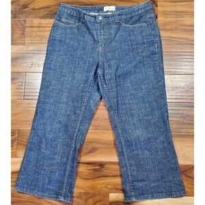 Venezia Womens Size 14 Blue Capri Jeans Pants Crop High Rise Dark Wash 34x22